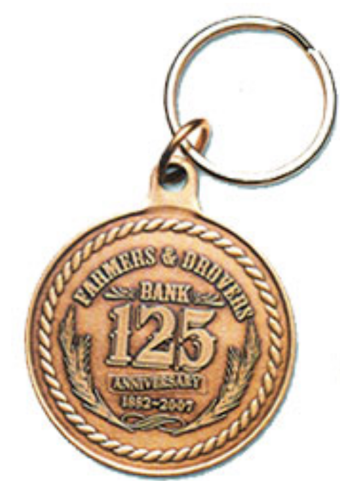 Custom 34mm Antique Bronze Coin with Key Ring main image